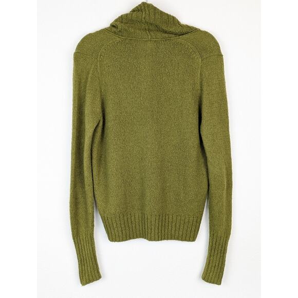 J Crew Factory Sweater Shawl Mohair Wool Fuzzy Fall Winter Preppy Green Size XL - Picture 4 of 10